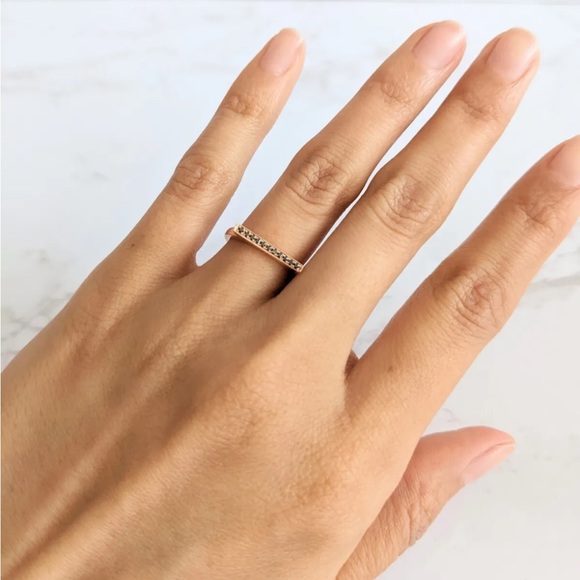 Dana Rebecca Sylvie 14K Rose Gold Bar Ring - Picture 8 of 9